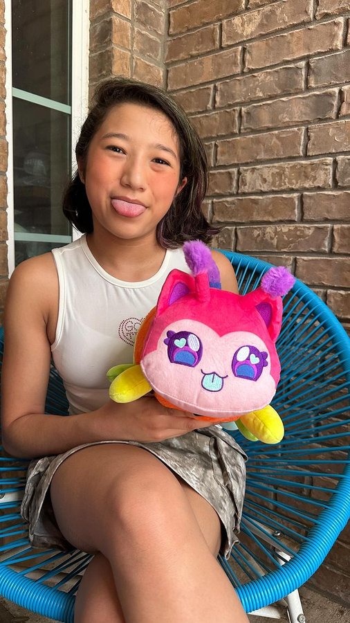 Instagram post by @loreleicheers for Bonkers Toys. Caption reads: Which Aphmau mystery plush do I need? Them all of....