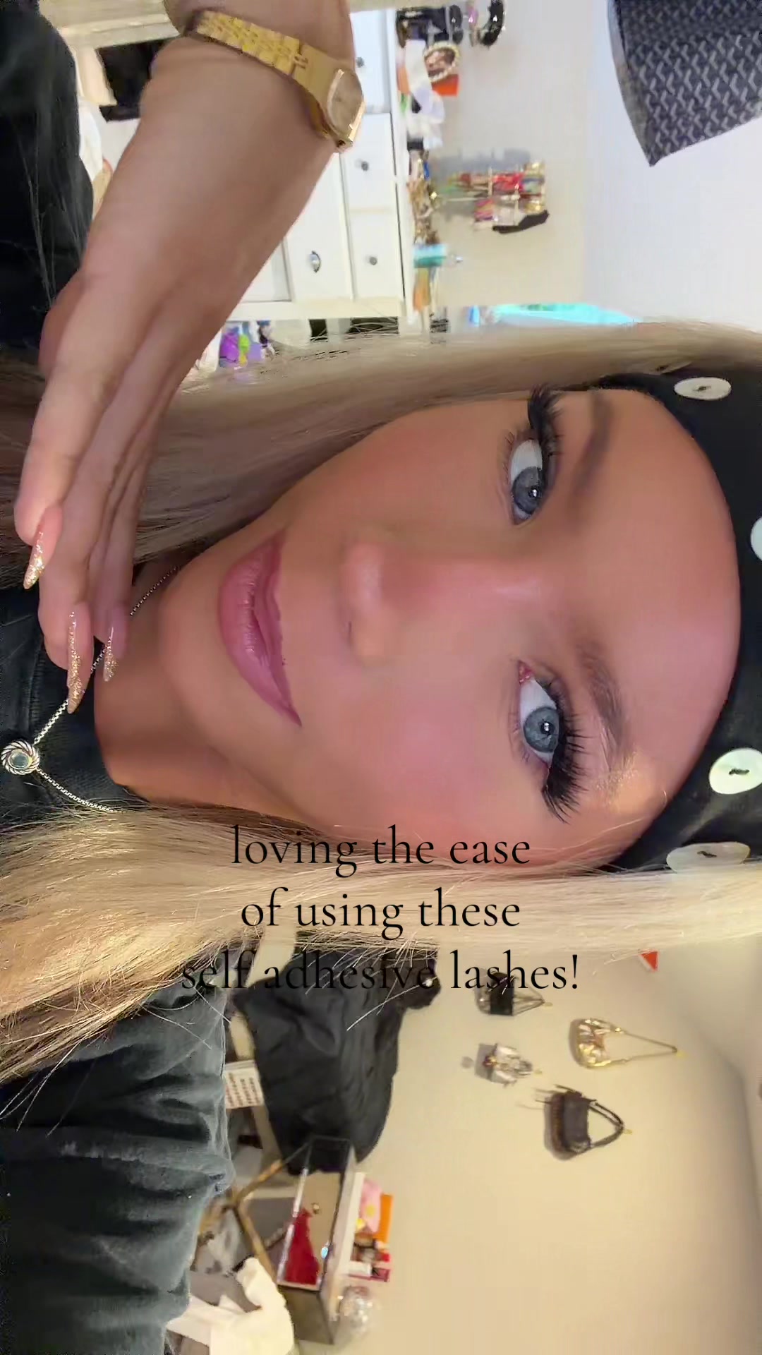 TikTok post by @defffffnotella for Lashterally. Caption reads: stunning and convenient lashes @Lashterally.usa....