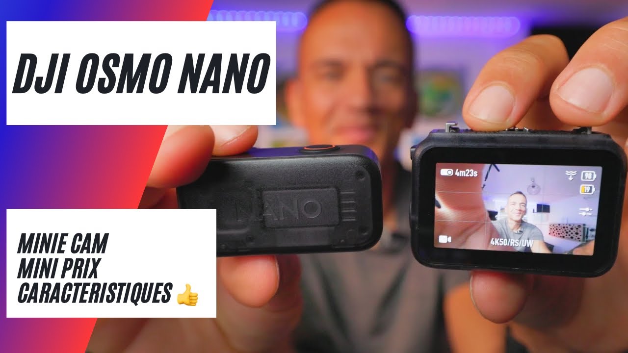 YouTube post by @MonSport06 for Podia. Caption reads: DJI Osmo Nano: Testing the Small, Modular Action....