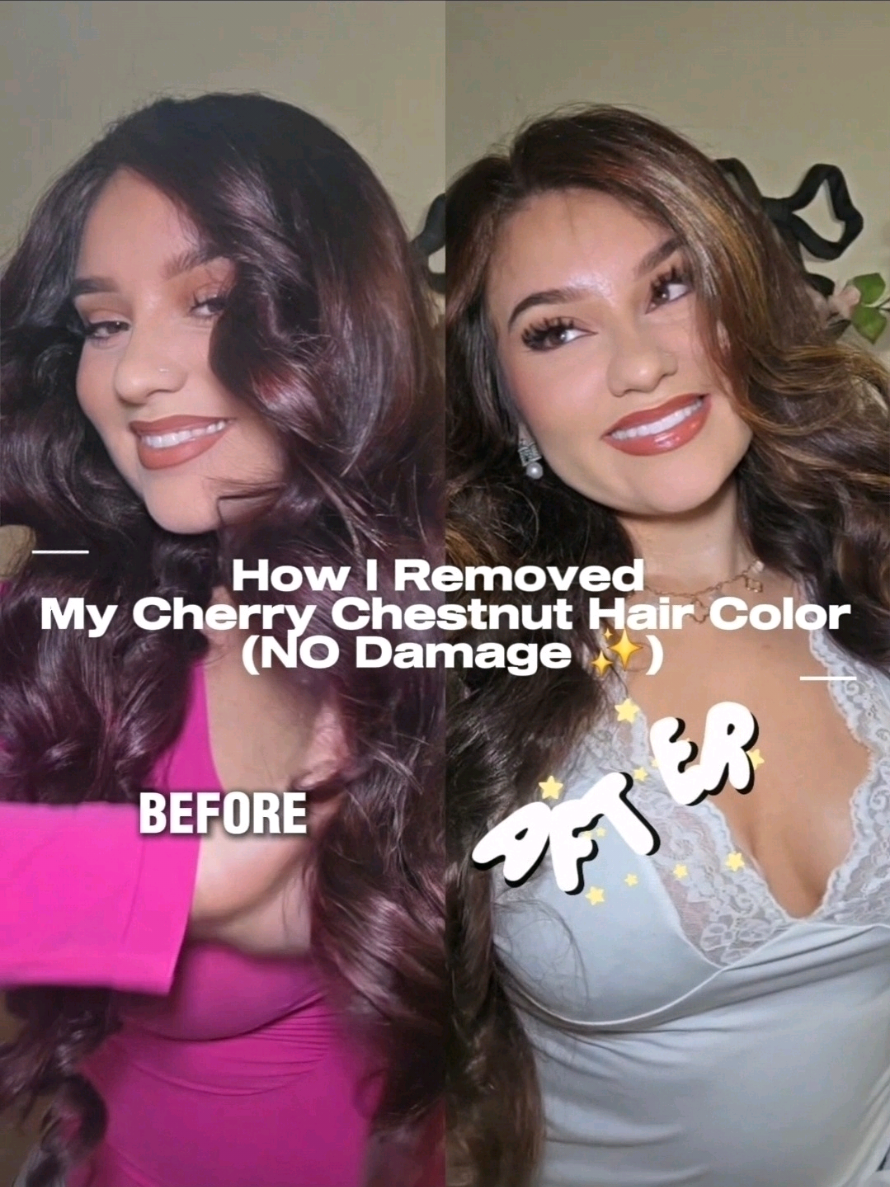 TikTok post by @lorena_contentcreator for oVertone Color. Caption reads: [...] 🤎 discount code: MAXFIELD10 @oVertone Color....