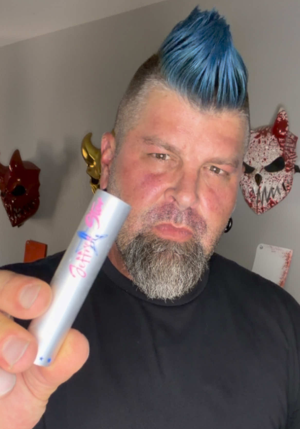 TikTok post by @tattedhubby for Jeffree Star Cosmetics. Caption reads: I can’t get enough of this @Jeffree Star Cosmetics....