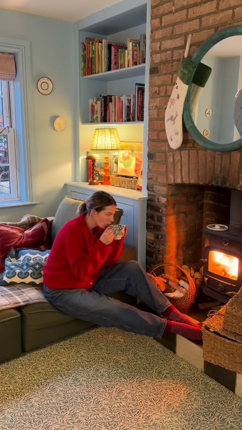 Instagram post by @lifeatbluebell_ for MOJU Drinks. Caption reads: ad. Let’s spend a gloomy, cosy afternoon together....