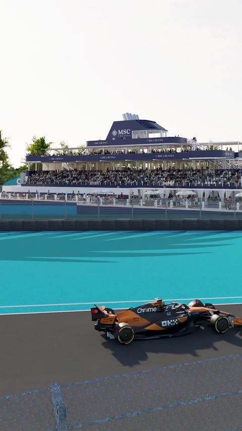 Instagram post by @msccruises.us for MSC Cruises. Caption reads: [...] campus – the MSC Yacht Club pres. by....