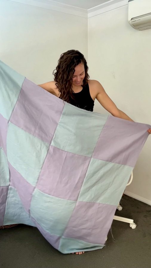 Instagram post by @georgias_portfolio for The Fabric Store. Caption reads: ✂️🧵

Fabrics from @wearethefabricstore ⤵️
🟪....