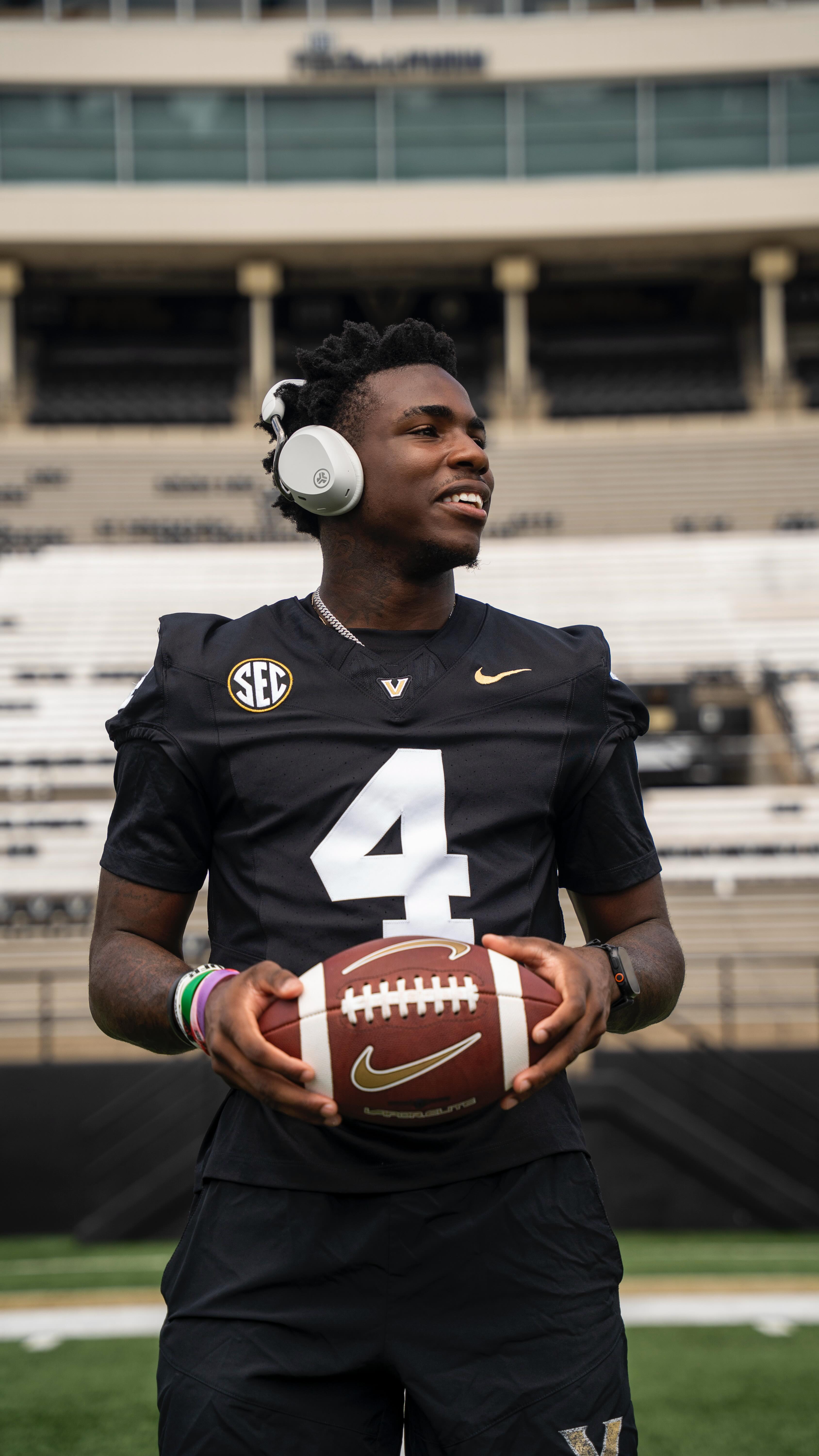 Instagram post by @martel.hight for JLab. Caption reads: Volume on Hight🎧🏈

From The Lab to The Field....