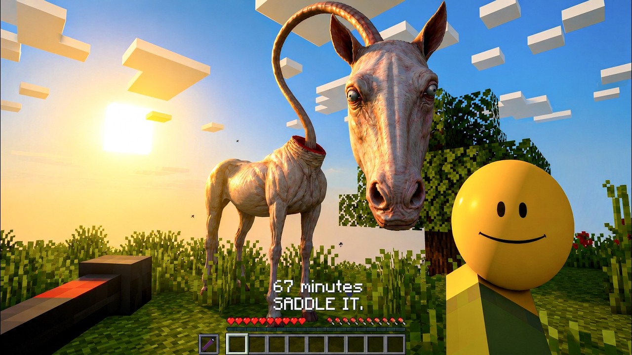 YouTube post by @StammMehr for CurseForge. Caption reads: SURVIVING A CREEPY HORSE WITH VERITY (Voice Chat).