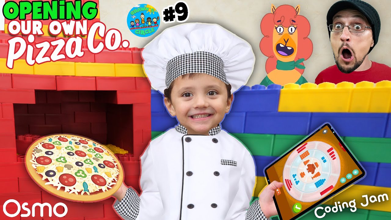 YouTube post by @DOHMUCHFUN2 for play Osmo. Caption reads: Shawn's Circle PIZZA RESTAURANT by OSMO + Coding....