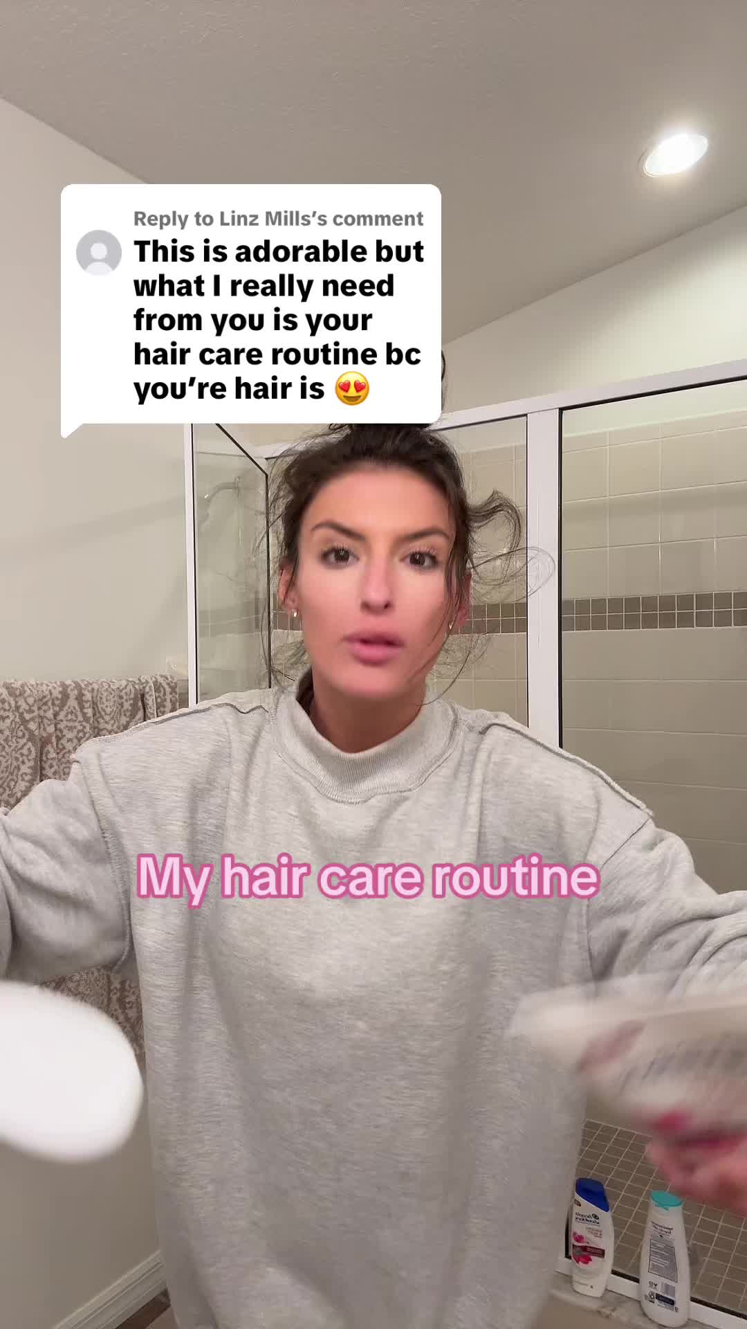 TikTok post by @taylorgrim20 for Eskiin. Caption reads: [...] @head&shoulders @K18 Hair @Color Wow UK....