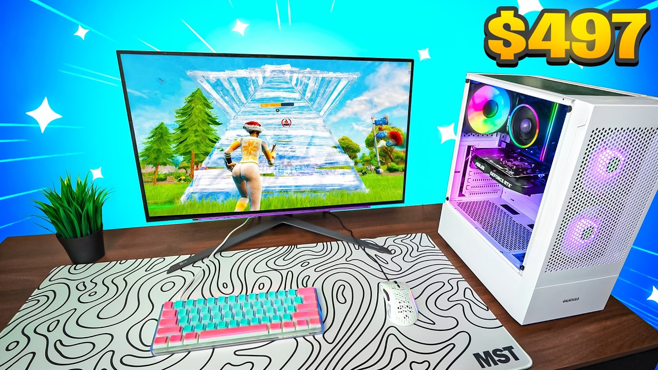 YouTube post by @Vermax for Newegg. Caption reads: How was this Gaming PC only $500….