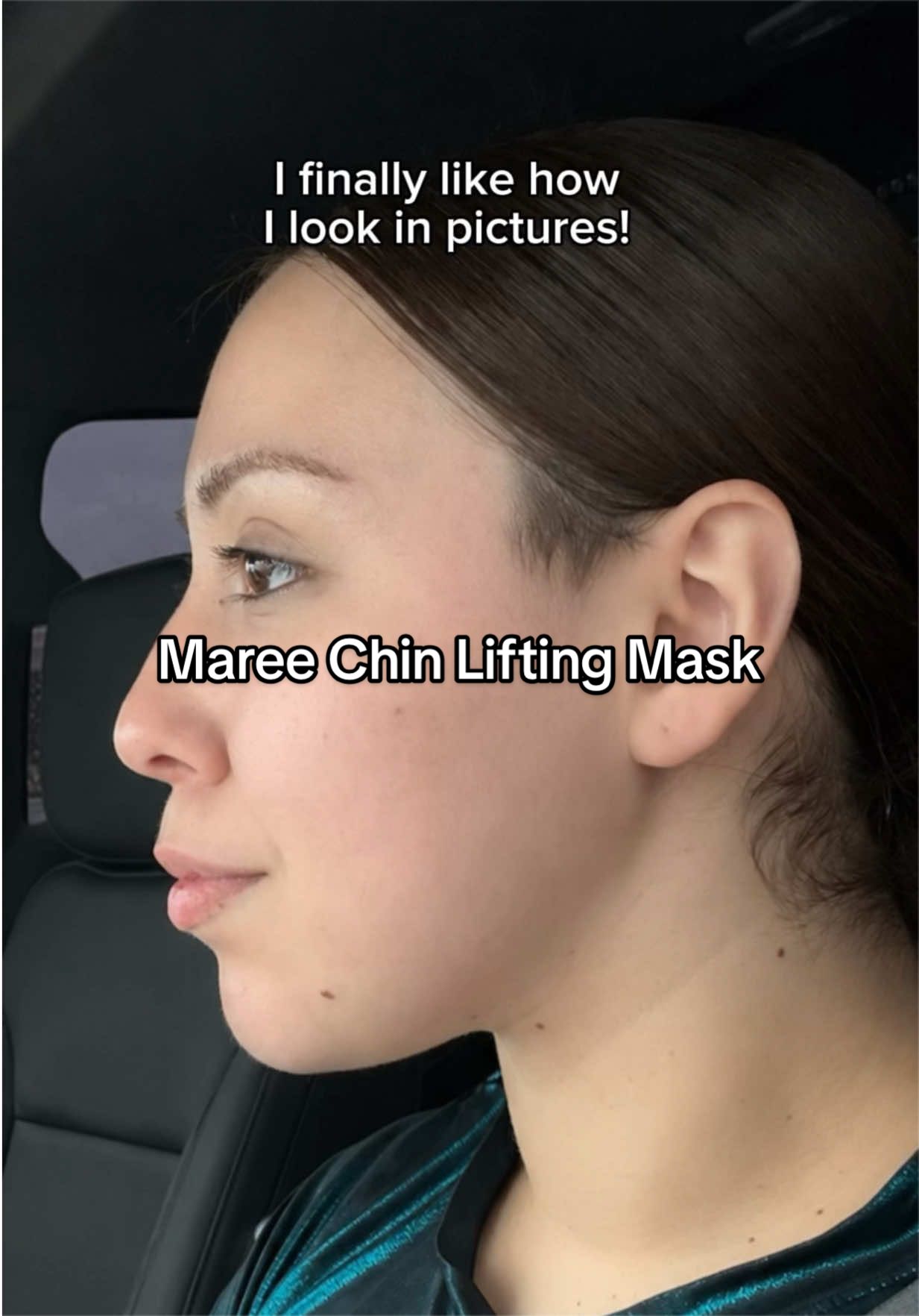 TikTok post by @jaslinecuata for Beauty Maree. Caption reads: [...] #confident #chinmask #maree @BEAUTY MAREE.