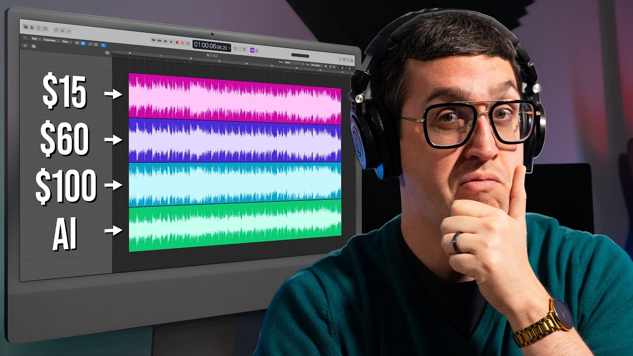 YouTube post by @songsbyspencer for LANDR. Caption reads: I Paid 3 People to Master My Song — and Compared....