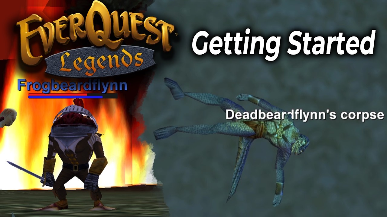 YouTube post by @Redbeardflynn for Envato Elements. Caption reads: Getting Started in Everquest Legends: Beginner....