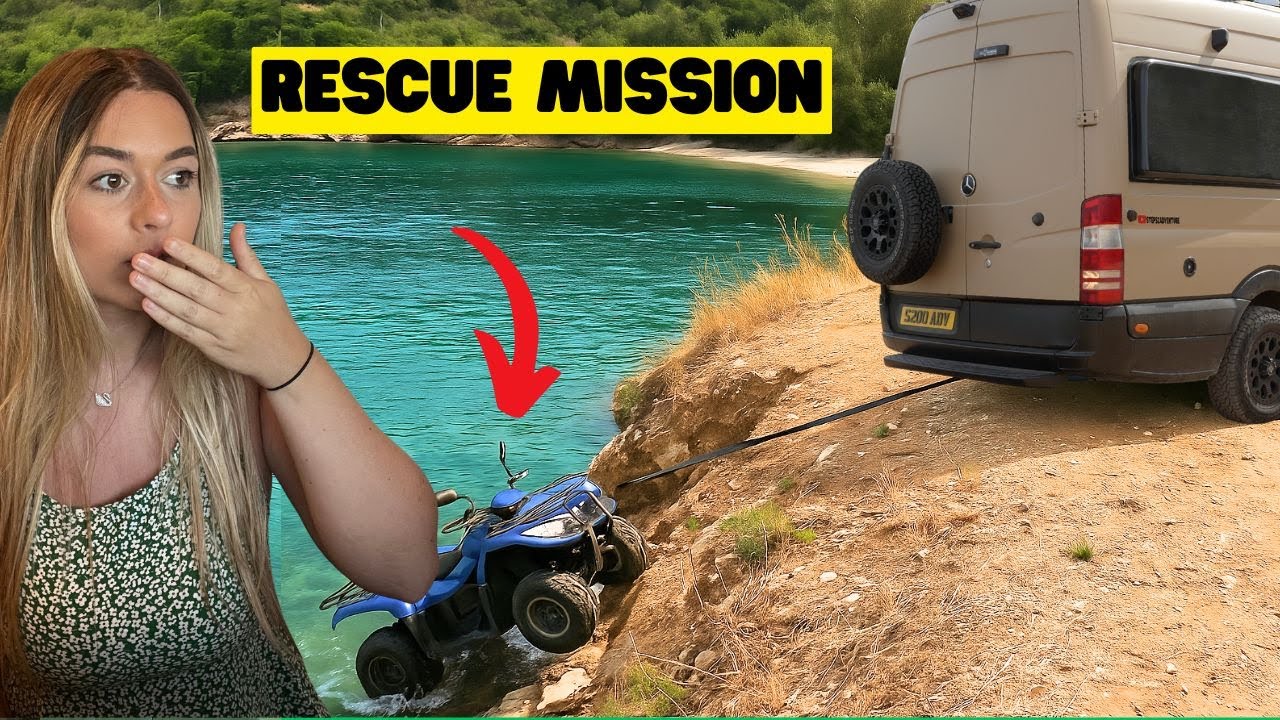 YouTube post by @Steps2adventure for Reolink. Caption reads: Van Life in Greece Gone Wrong | Quad Bike Falls....
