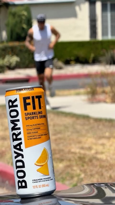 Instagram post by @itsjustinsanchez for BODYARMOR. Caption reads: Everyday is a good day with @drinkbodyarmor FIT....