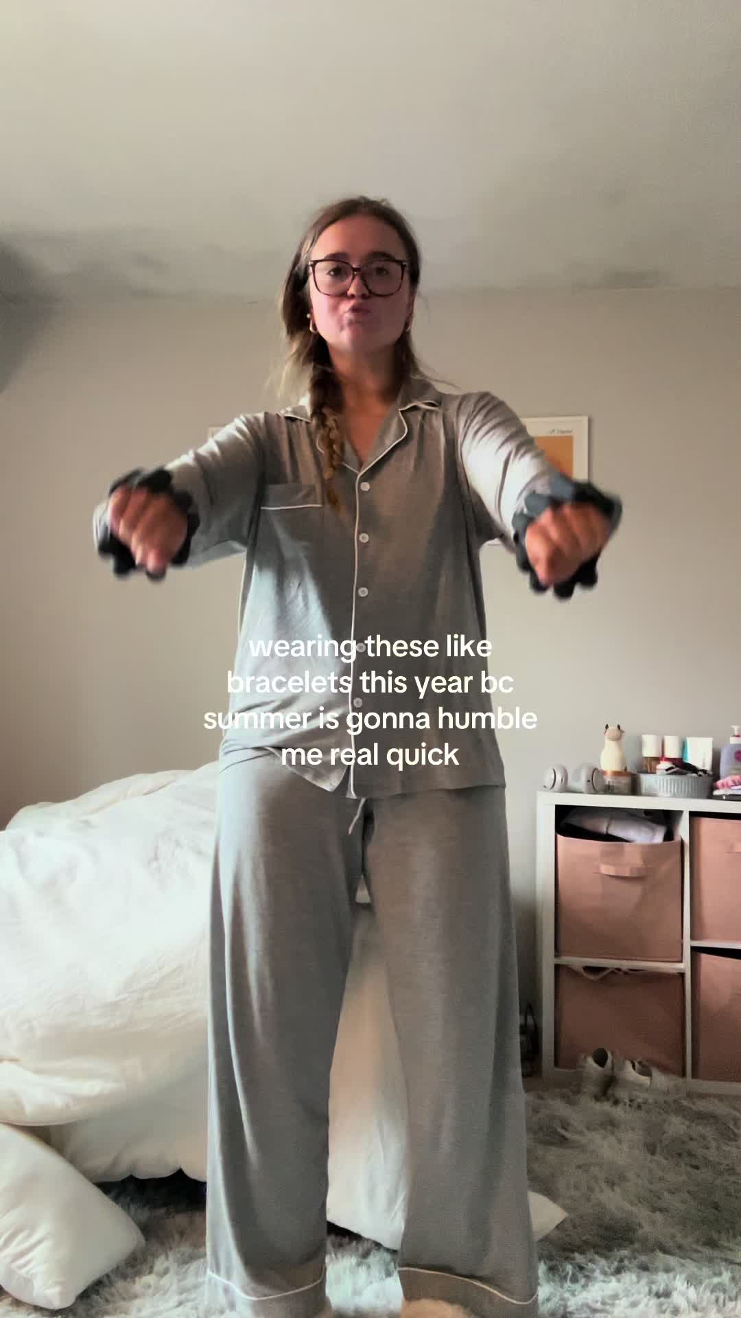 TikTok post by @kyleeswanson for Bala. Caption reads: a need @BALA US #summer #workout #tone #morning .