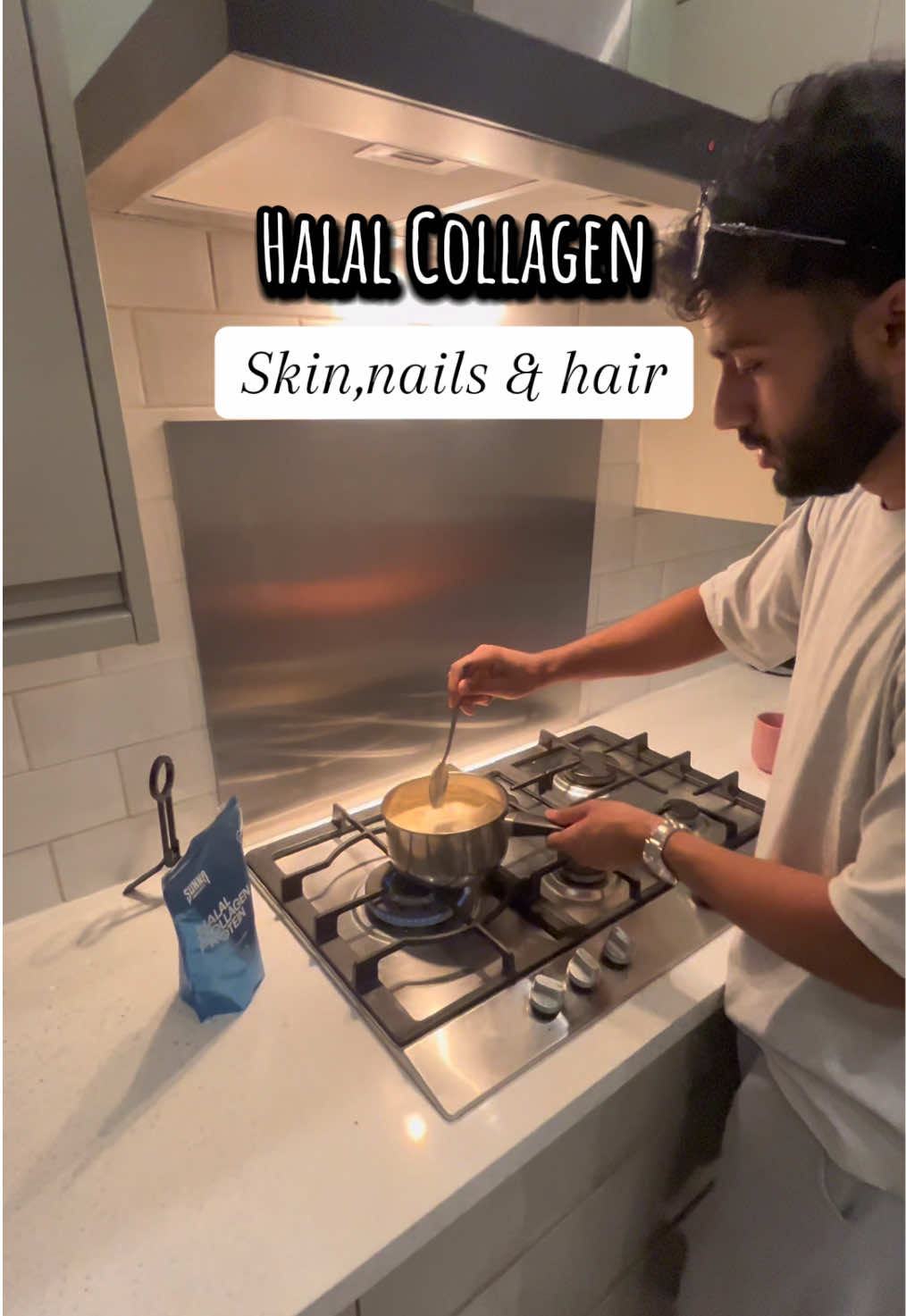 TikTok post by @dawoodsgraft for Sunna Supplements. Caption reads: Halal Collagen from @Sunna Supplements....