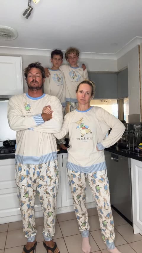 Instagram post by @eatprayloveplay for Cachia. Caption reads: [...] sweetest, Peter Rabbit pjs from @cachia__ 🫶....