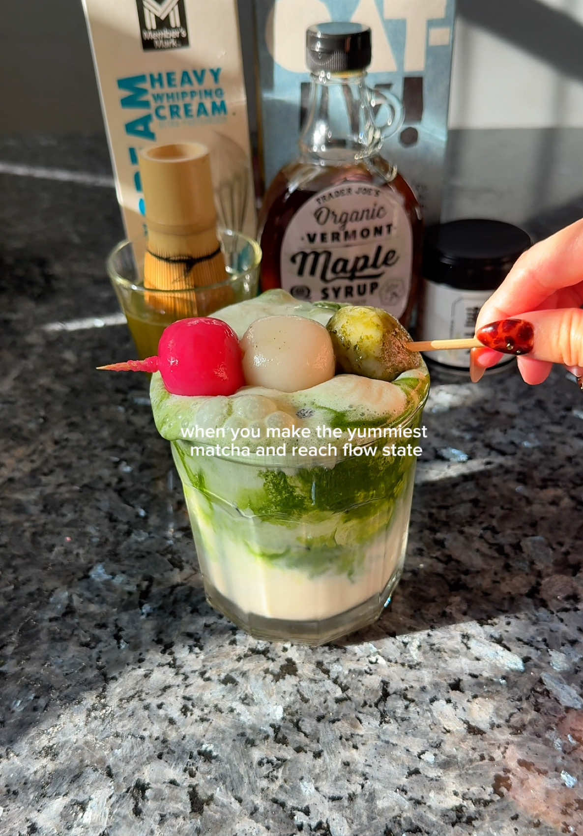 TikTok post by @strawberriezsnz for Chazoku. Caption reads: [...] #matchatok #matchalovers #dango @Chazoku....