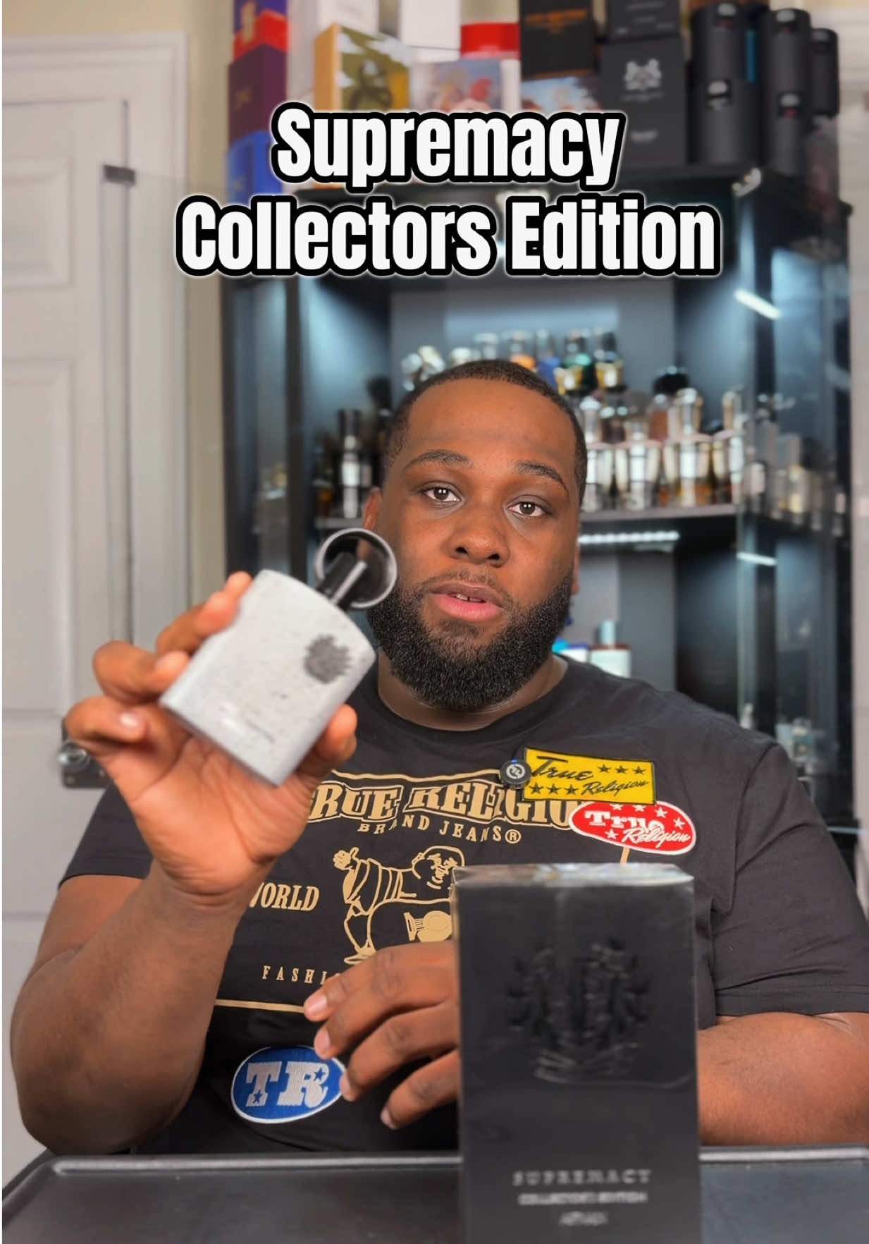 TikTok post by an influencer for Afnan Perfumes. Caption reads: [...] Keep In My Collection @Afnan Perfumes....