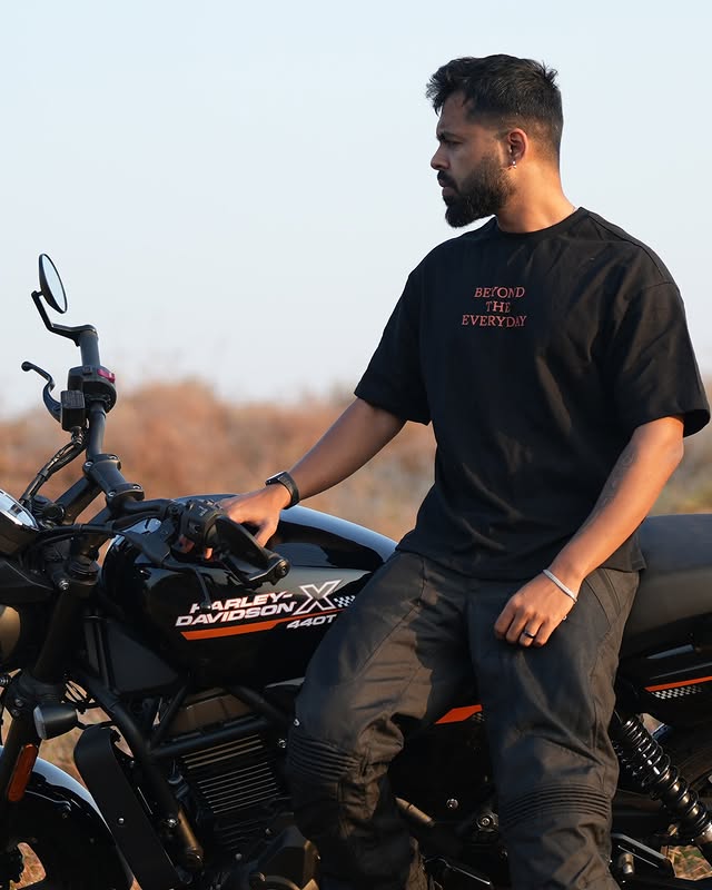 Instagram post by @typical.kannadiga for Harley-Davidson. Caption reads: ಗೋವಾದಲ್ಲಿ Harley-Davidson X440 T 🔥

From the....