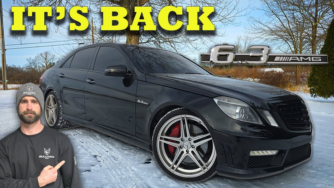 YouTube post by @ChrisSullivan69 for VEVOR. Caption reads: My E63 AMG IS BACK - It's Time To FIX THIS THING!!.