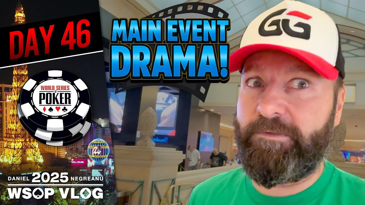 YouTube post by @dnegspoker for Contenders Clothing. Caption reads: SHOTS FIRED: ANGLE SHOOTING in the MAIN EVENT! -....