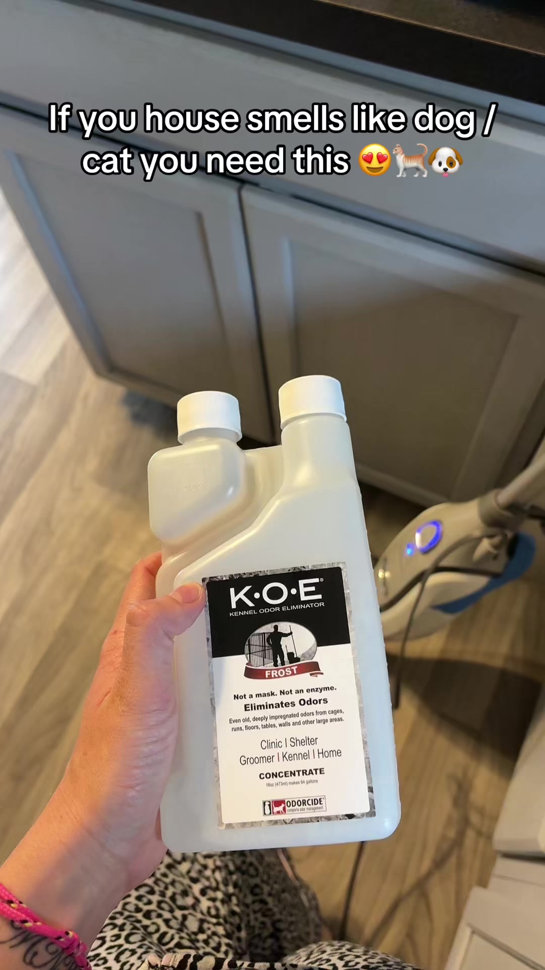 TikTok post by @shy_boo96 for Odorcide. Caption reads: [...] like black ice kids/pet safe!! @Odorcide....