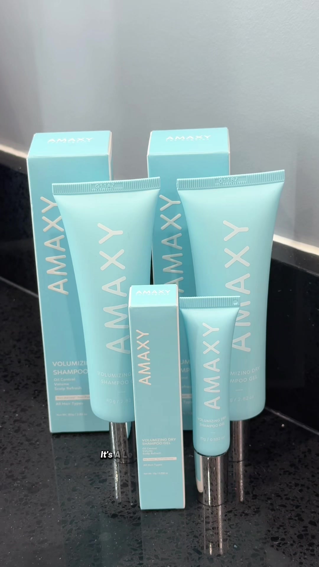 TikTok post by @cicigiginana for AMAXY Beauty. Caption reads: Fresh hair without water, spray, or powder 👀 This....