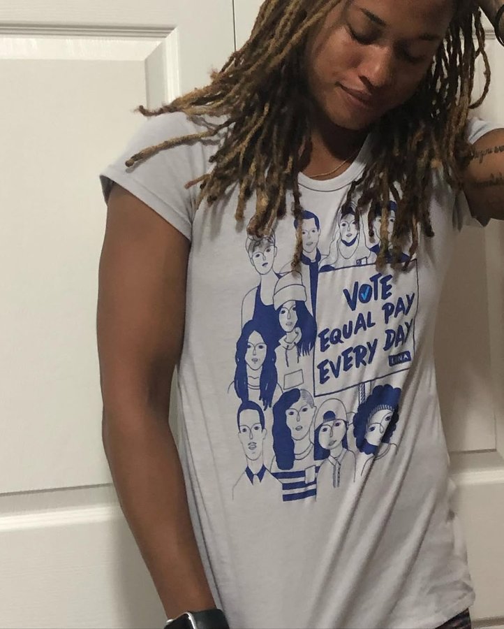 Instagram post by @jmac1422 for LUNA Bar. Caption reads: Equal pay everyday.  #Ad Nearly 60% of women say....