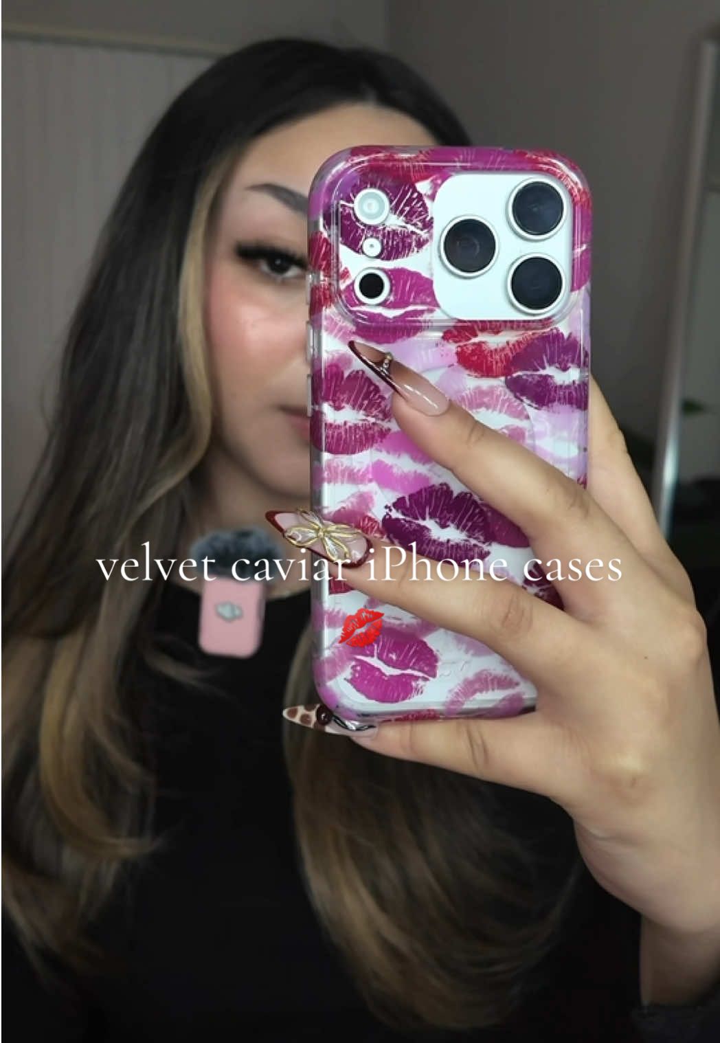 TikTok post by @prissheavnly for VELVET CAVIAR. Caption reads: @velvetcaviar iPhone cases 😍✨💋 so bomb and [...].