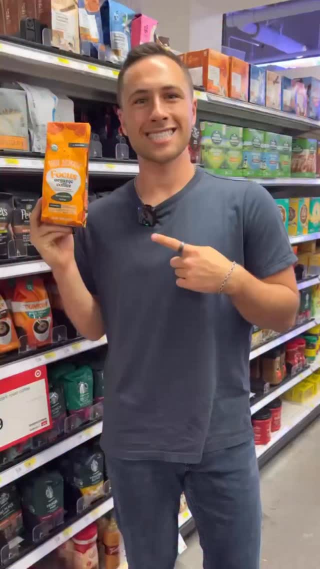 Instagram post by @healthwithhunter for Four Sigmatic. Caption reads: There’s a new coffee line at Target and it’s the....