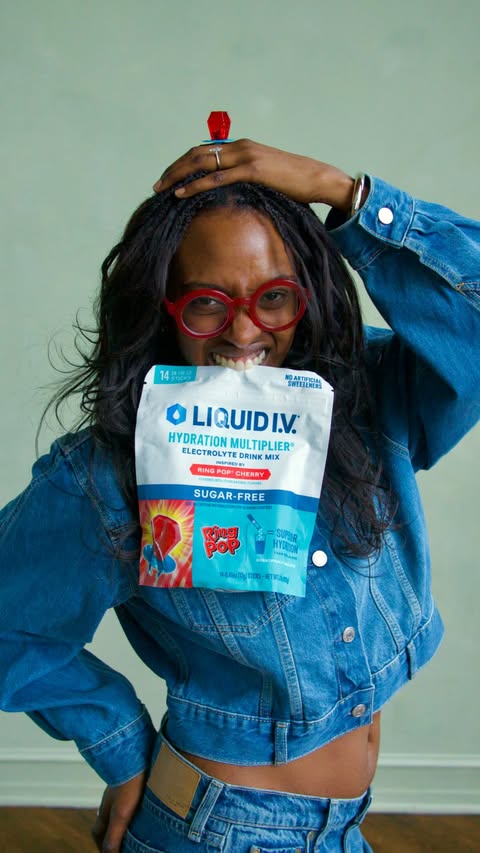 Instagram post by @atiyawalcottfits for Liquid I.V.. Caption reads: YES, I can dance in heels. YES I drink @liquidiv....