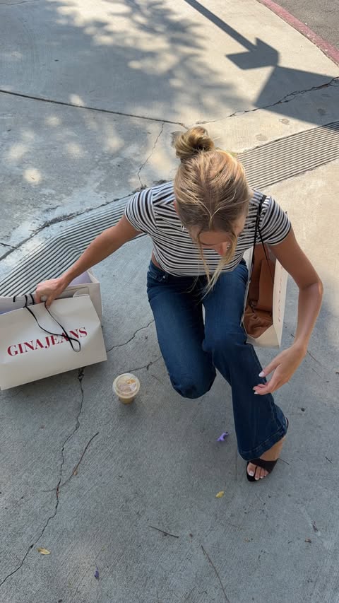 Instagram post by @klarahellqvist for Gina Tricot. Caption reads: [...] (Does not apply on sale) #ginajeans....