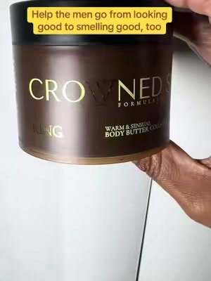 TikTok post by @janean_says_ for Crowned Skin. Caption reads: @Crowned Skin got the heat for the men! [...].