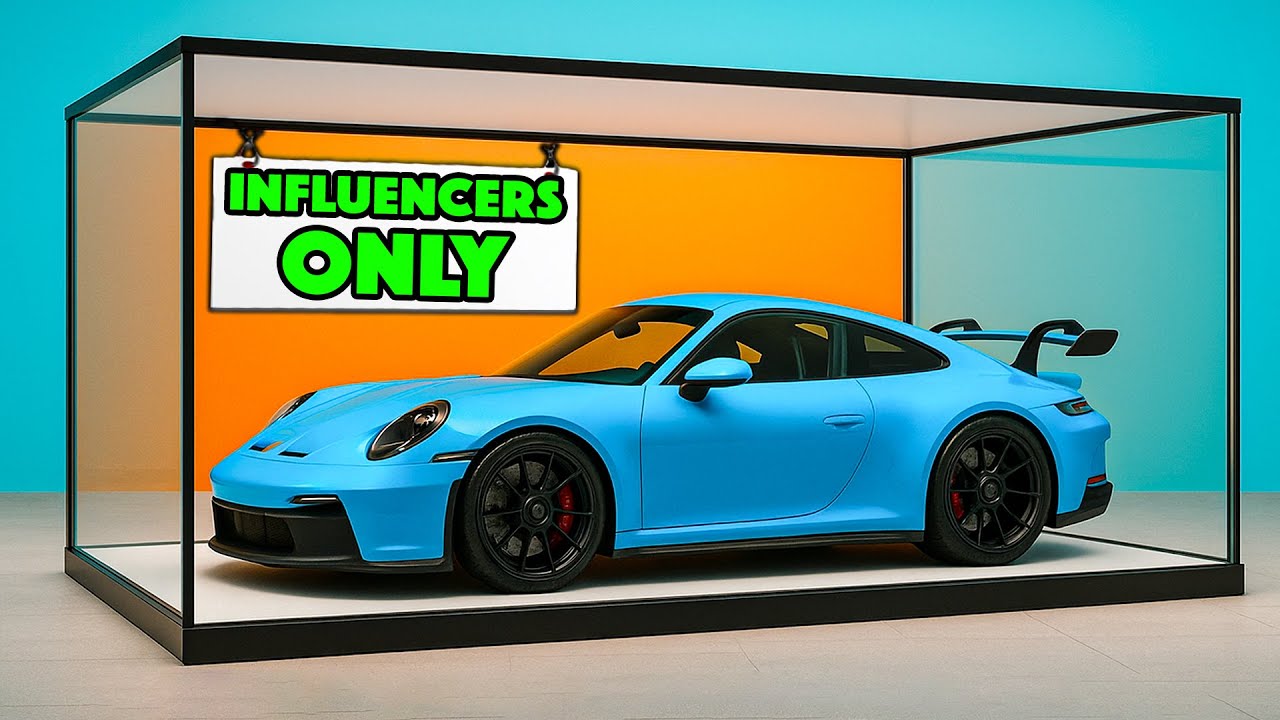YouTube post by @albonfilms for Morgan & Morgan. Caption reads: Influencers Ruined the Porsche GT3.
