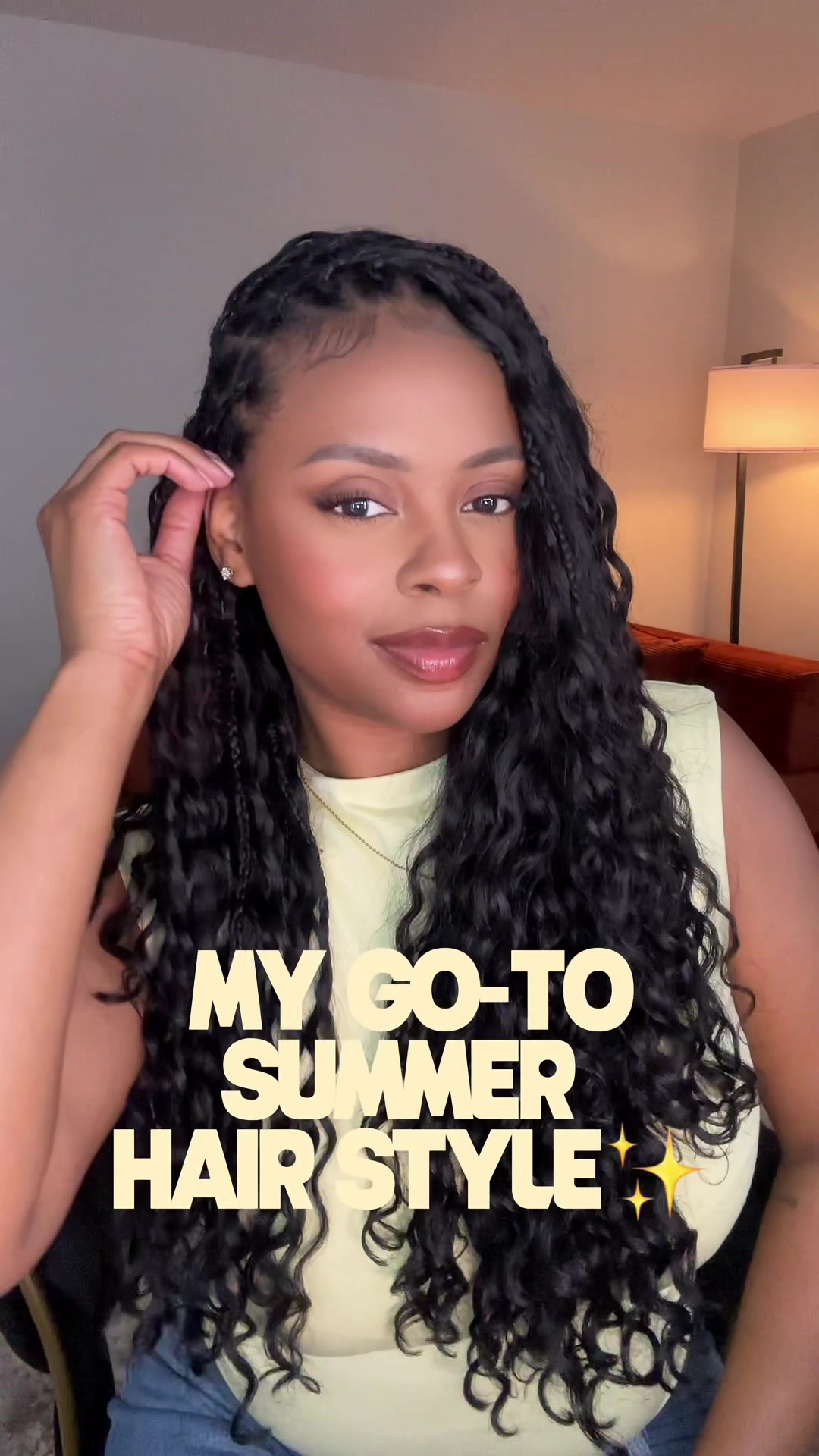 TikTok post by @jordyncooperrr for Lashey Hair. Caption reads: [...] miracle knot summer!🤍✨ #miracleknots....