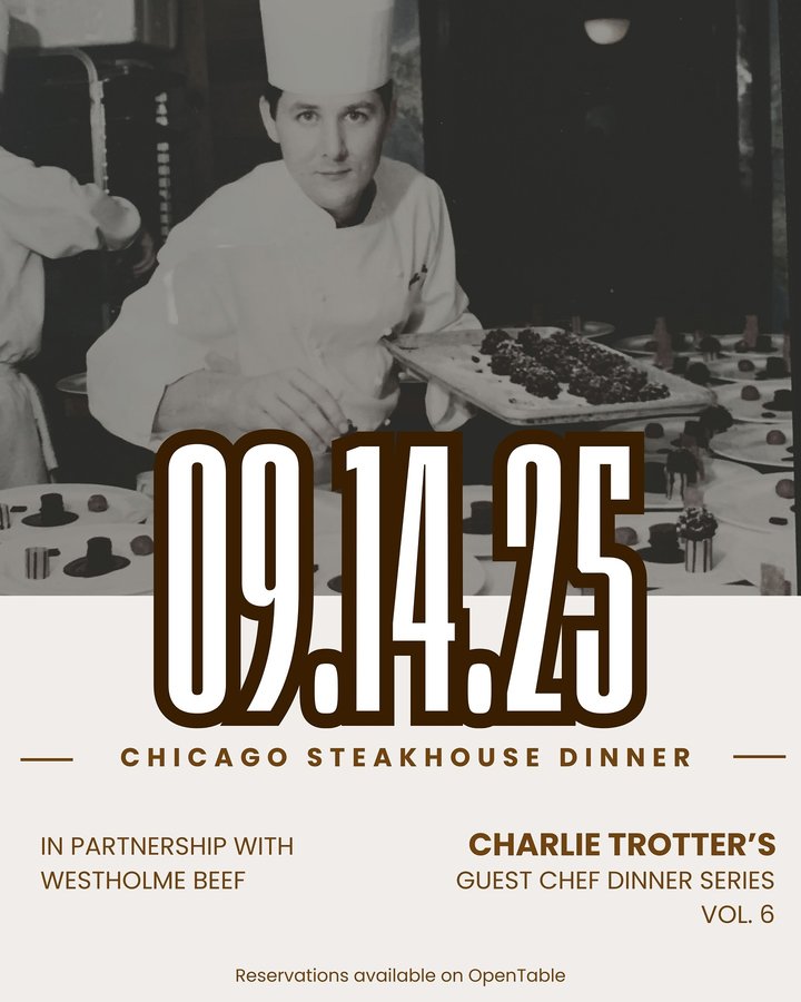 Instagram post by @chefjohnmanion for OpenTable. Caption reads: Join us @charlie_trotters on Sunday September 14....