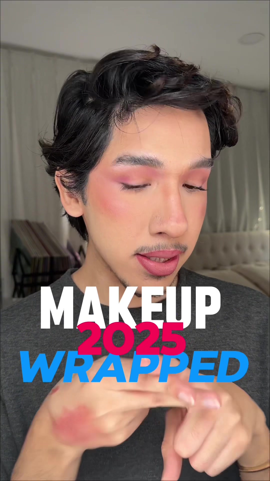 TikTok post by @bluesuarez for Neutrogena. Caption reads: My 2025 Makeup Spotify Wrapped - HAPPY NEW YEAR....
