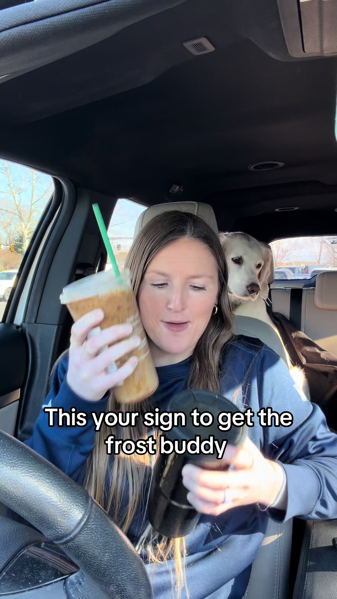 TikTok post by @alannaparker76 for FrostBuddy. Caption reads: Keeps ice in your cup for 24 hours!! #frostbuddy....