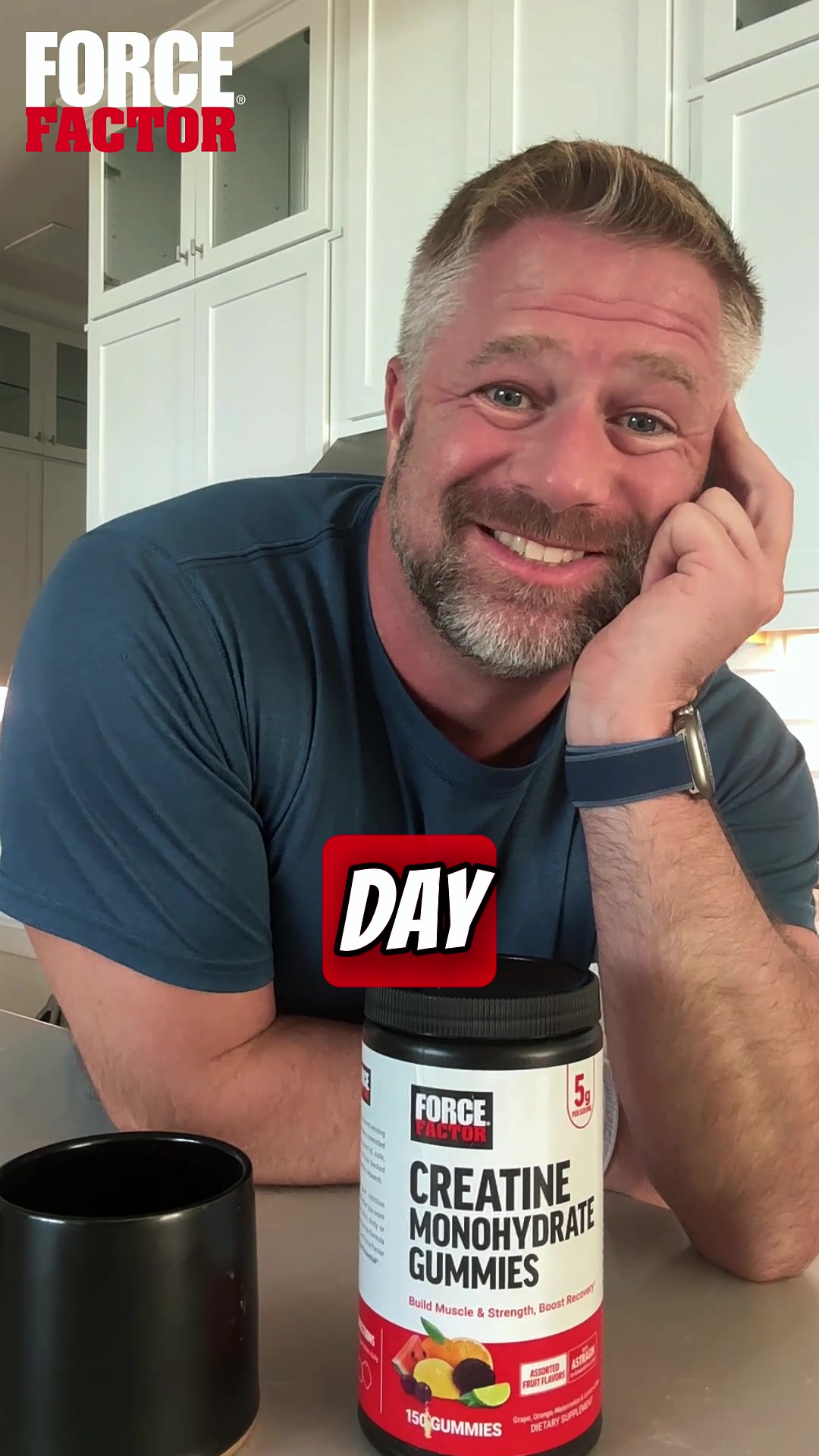 TikTok post by @ironranger023 for Force Factor. Caption reads: @Force Factor creatine Gummies give me the boost.....