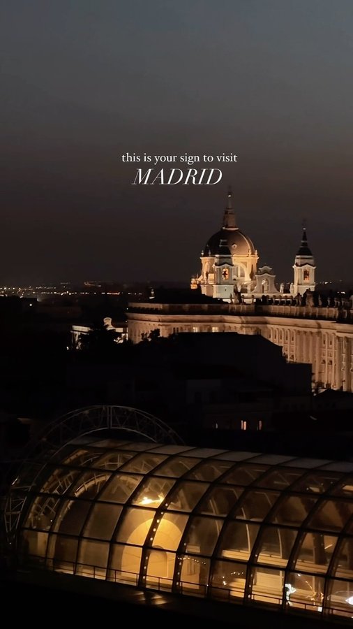 Instagram post by @jinna.ryngen for Sonder. Caption reads: [...] your sign to book a trip to Madrid with....