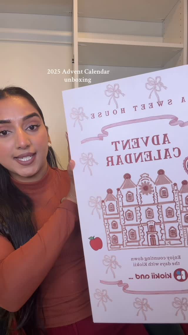 Instagram post by @sumi_sandhu__ for Kiokii. Caption reads: @kiokii.official 2025 advent calendar 
$530 of....