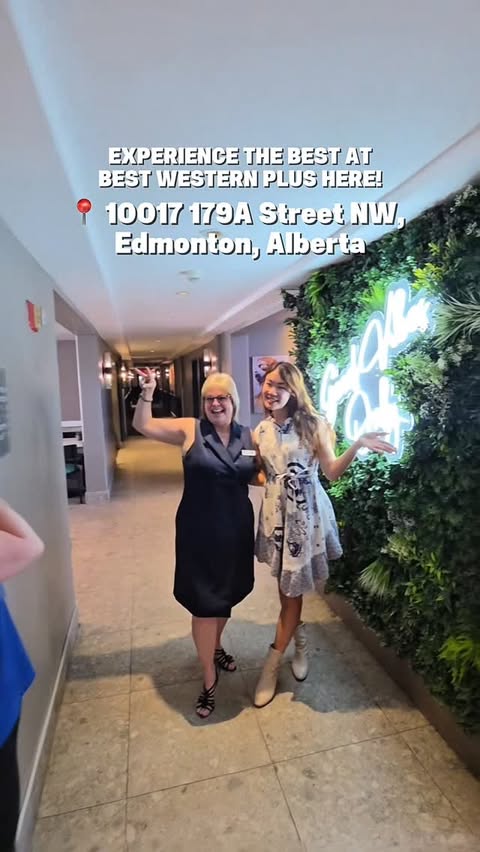 Instagram post by @laucrystalmomo for Best Western Hotels & Resorts. Caption reads: Have a work trip in Edmonton and couldn't decide....