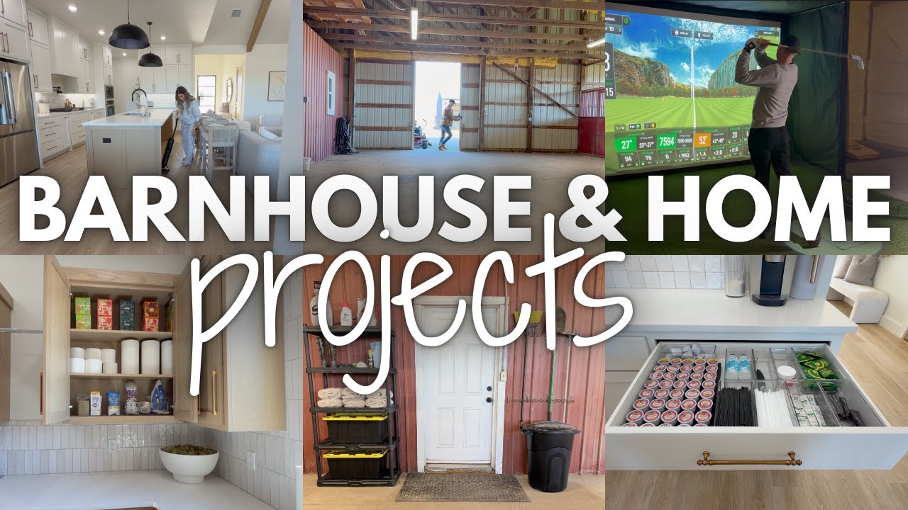YouTube post by @TilVacuumDoUsPart for Lowe's. Caption reads: NEW YEAR HOME + BARNHOUSE ORGANIZING PROJECTS |....