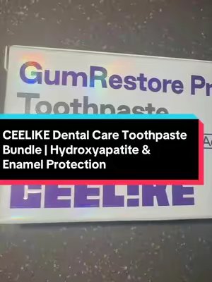 TikTok post by @keepinup.withdiane for CEELIKE & MSDRWIKEY Oral Care. Caption reads: [...] and cavity protection. 🦷@CEELIKE &....