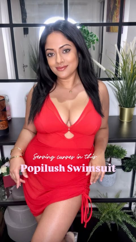Instagram post by @ritabratadas for Popilush. Caption reads: [...] Mesh Skirt One-Piece Swimsuit from @popilush....