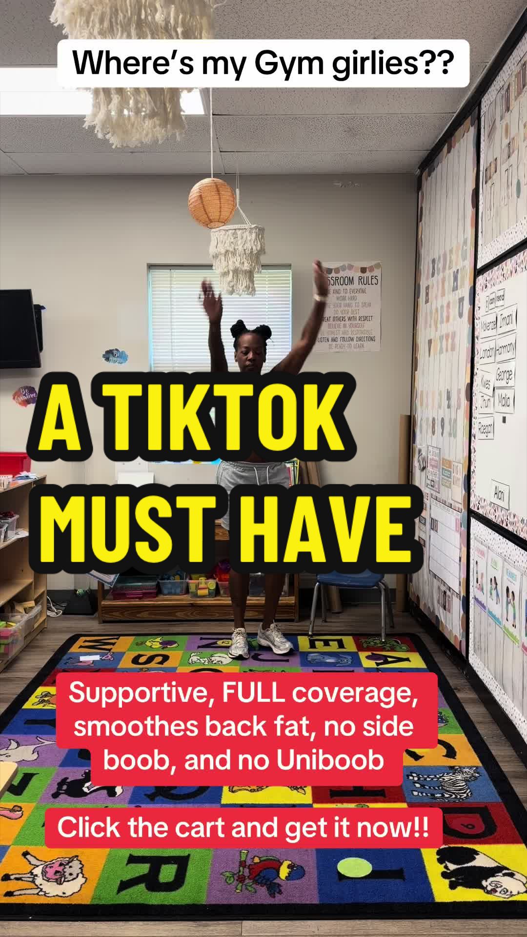 TikTok post by @kelleefoster for OEAK-Bras. Caption reads: [...] Click the link and get it NOW!!! @OEAK-Bras....