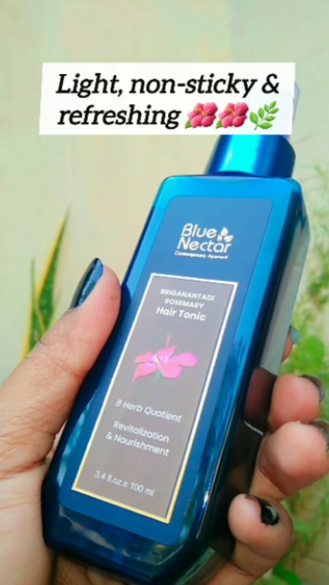 Instagram post by @dipali_tripathi_ for Blue Nectar. Caption reads: [...] my scalp a little extra love with the....