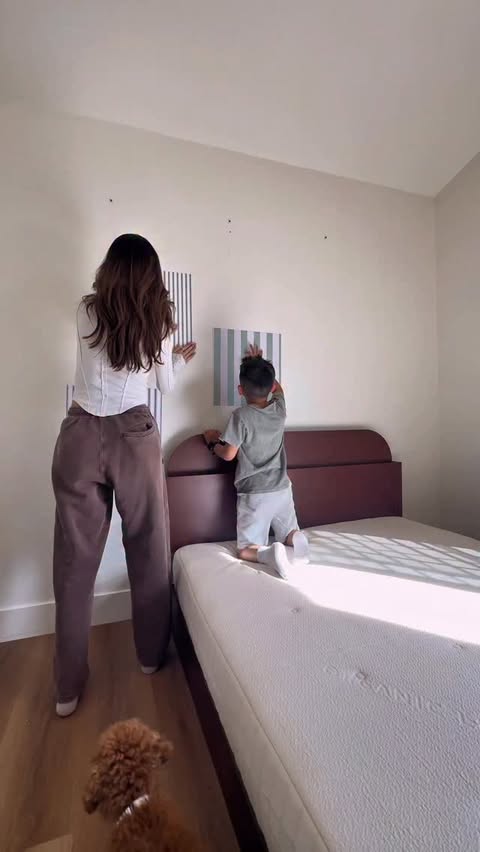 Instagram post by @sarahstage for Avocado Green Mattress. Caption reads: Let’s update Logan’s room together, it’s time for....