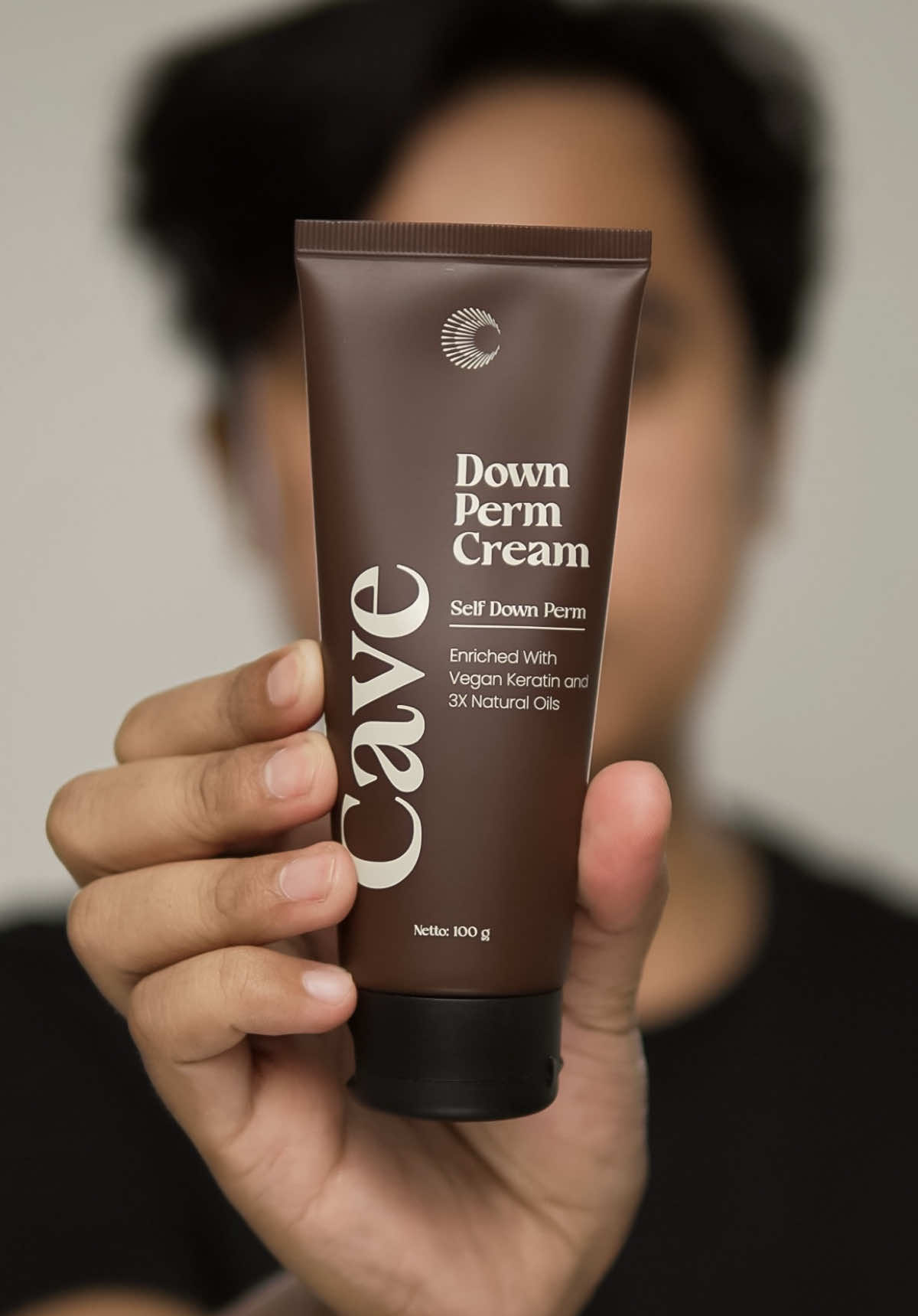 TikTok post by @hendrinurhasan for Cave Men's Grooming. Caption reads: [...] jadi mudah diatur dan lebih kalem @CAVE....